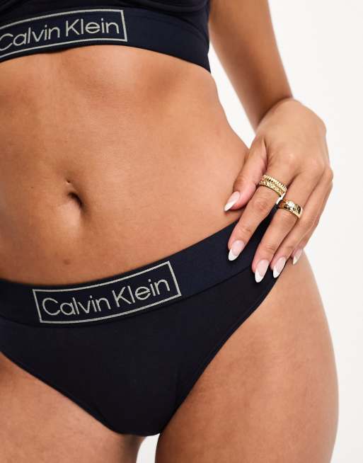 Calvin Klein 2 pack thong in hot pink/gray