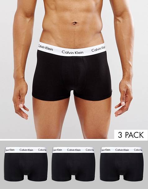 Calvin Klein modern structure tief sitzende unterhosen im 3er-pack in Schwarz für Herren Herren Bekleidung Unterwäsche Boxershorts 