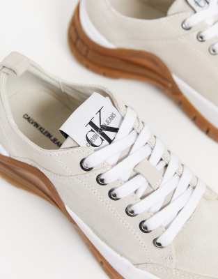 calvin klein white trainers womens