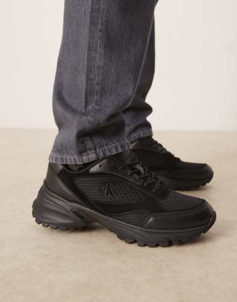 Calvin Klein Tokyo runner trainers in triple black - view 1