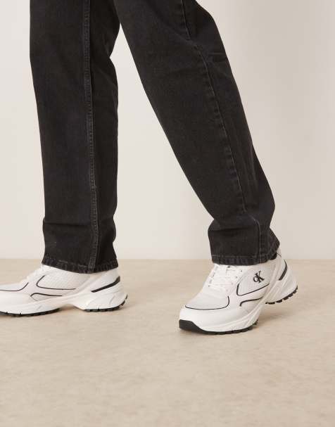 Calvin Klein tokyo runner trainers in white and black - view 1