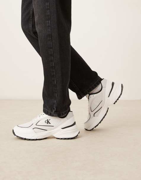 Calvin Klein tokyo runner trainers in white and black - view 1