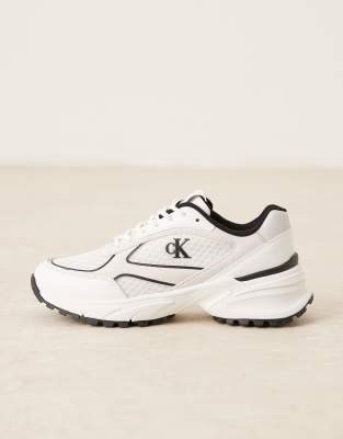 Calvin Klein tokyo running sneakers in white and black