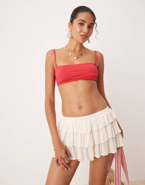 Calvin Klein - Top bikini a fascia rosso - view 1
