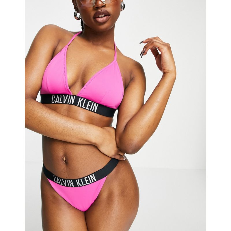 Bikini Costumi e Moda mare Calvin Klein - Bikini con fettuccia con logo, colore rosa