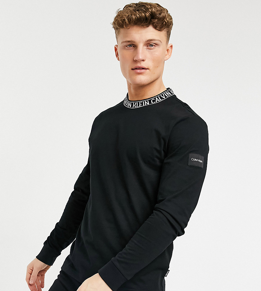 Calvin Klein - Long sleeve top with logo around the neck in ck black  exclusive at ASOS - ASOS NL | StyleSearch