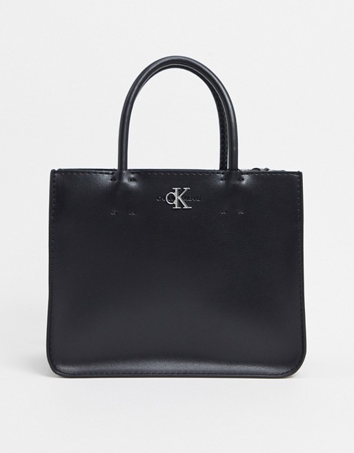 Calvin Klein tote bag with logo hardware in black