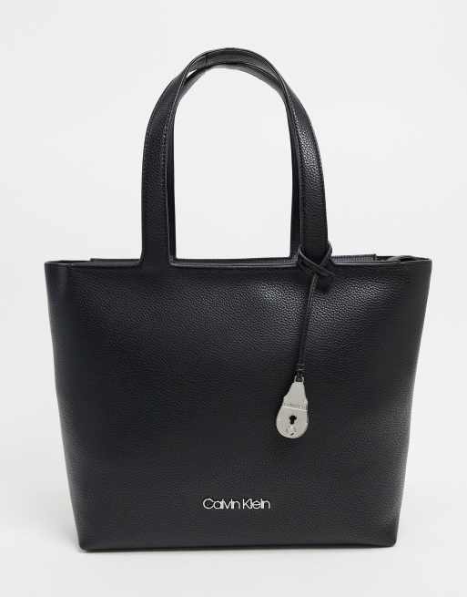 calvin klein black shopper bag