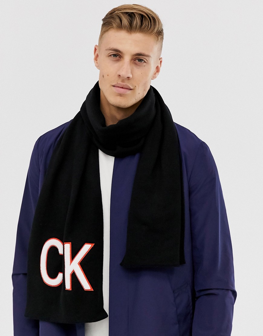 Calvin Klein towelling scarf-Black