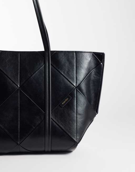 Calvin Klein – Tragetasche in Schwarz mit Flechtoptik, 2 von 4