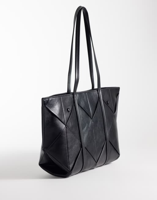 Calvin Klein – Tragetasche in Schwarz mit Flechtoptik, 3 von 4