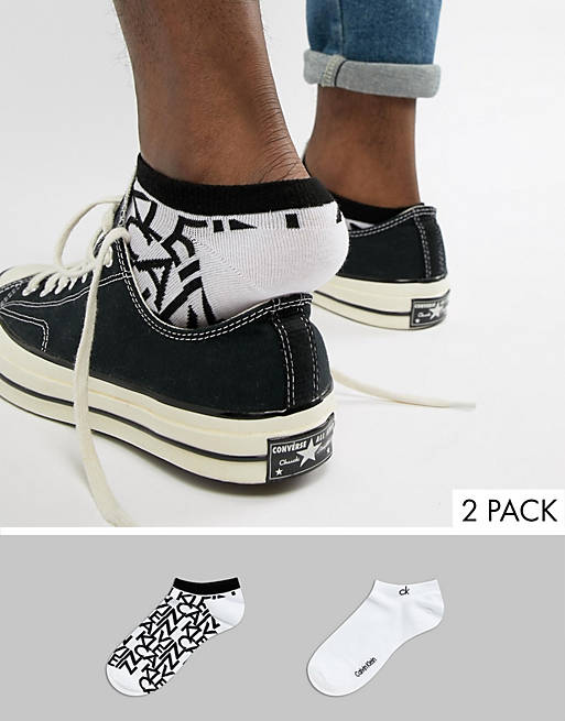 Calvin Klein Trainer Socks 2 Pack with Logo | ASOS