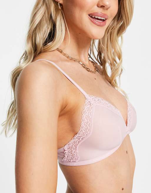 Revolution Front Fastening Underwired Bralette - Light Pink