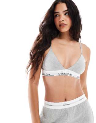 Calvin Klein triangle bra – modern cotton in grey heather