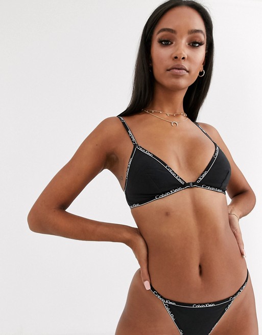 Calvin Klein triangle unlined bra in black
