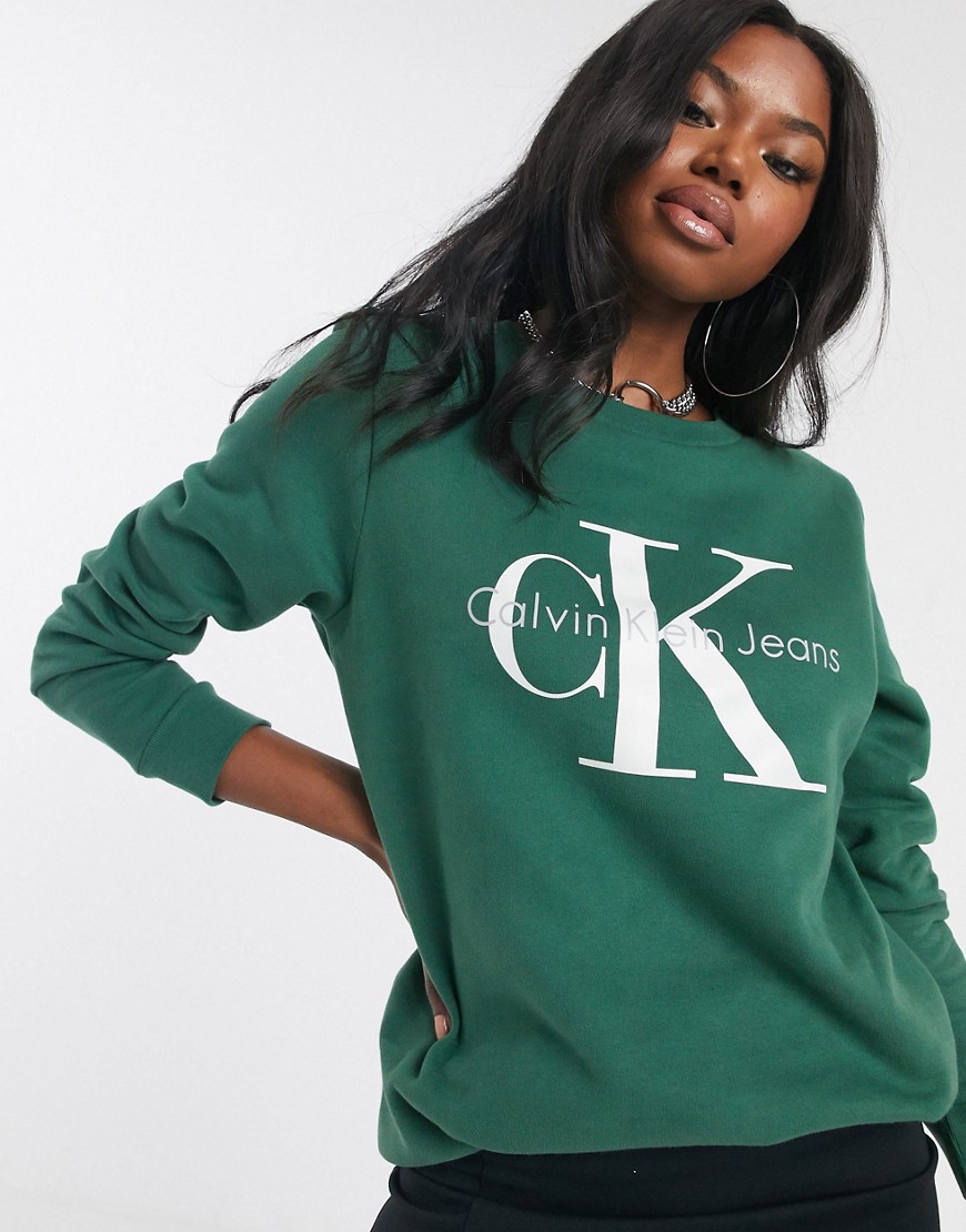 Calvin Klein –True Icon – Sweatshirt med logga-Grön