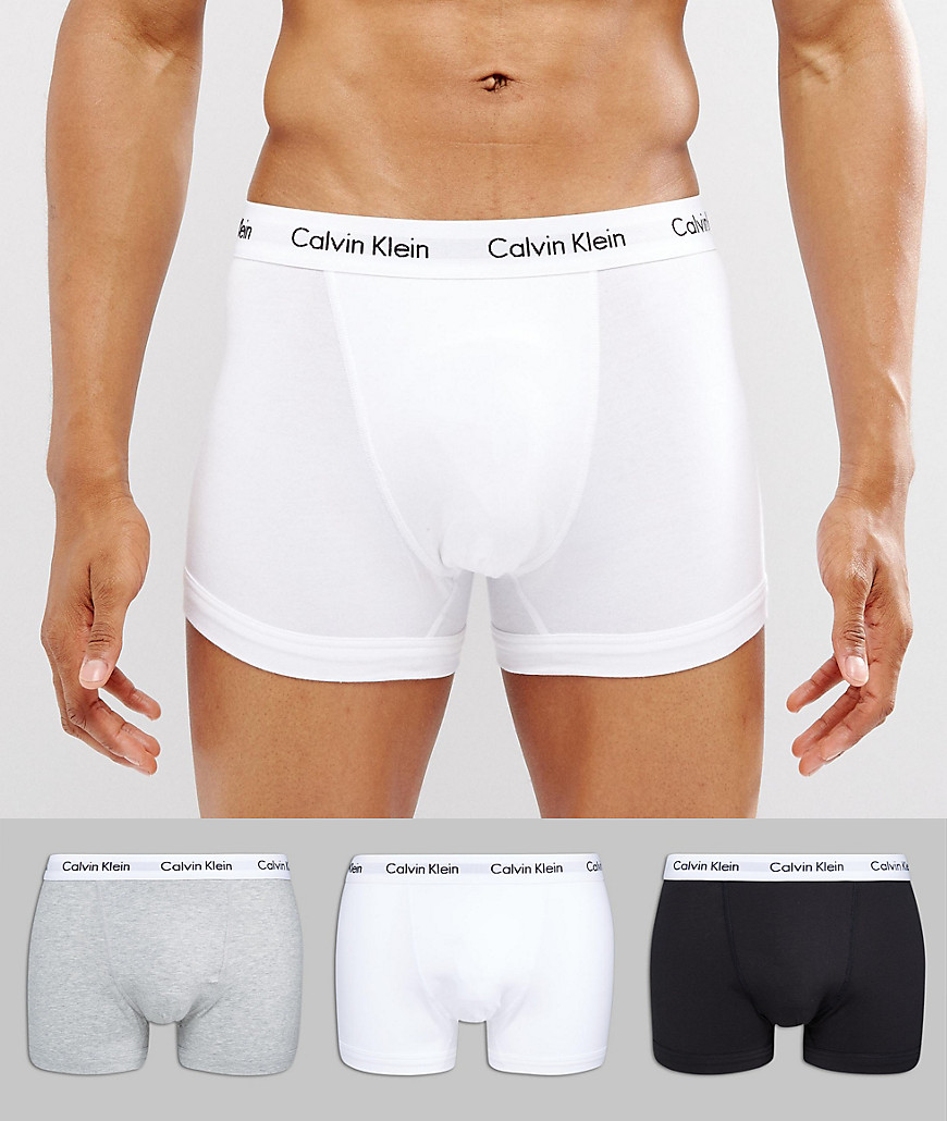 Calvin Klein trunks 3 pack in cotton stretch-Multi