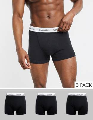 Shop Calvin Klein Trunks 3 Pack In Black