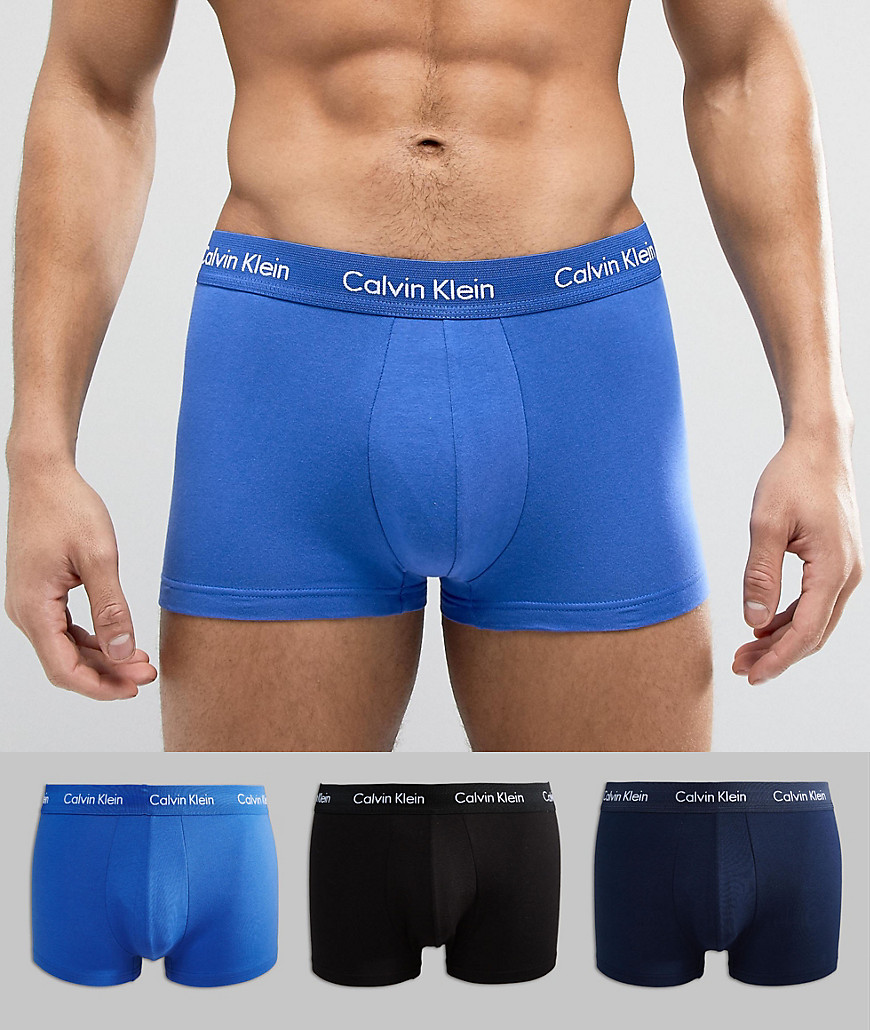 Calvin Klein – Trunks i bomullsstretch med låg midja 3-pack-Flerfärgad