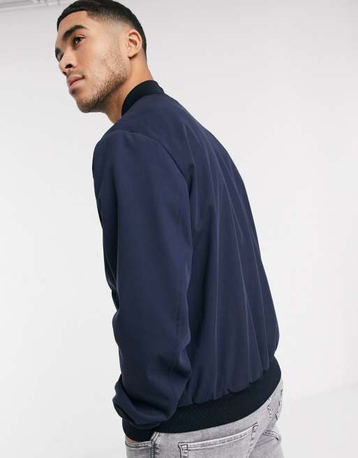 Calvin Klein Twill Bomber Jacket Navy ASOS Outlet