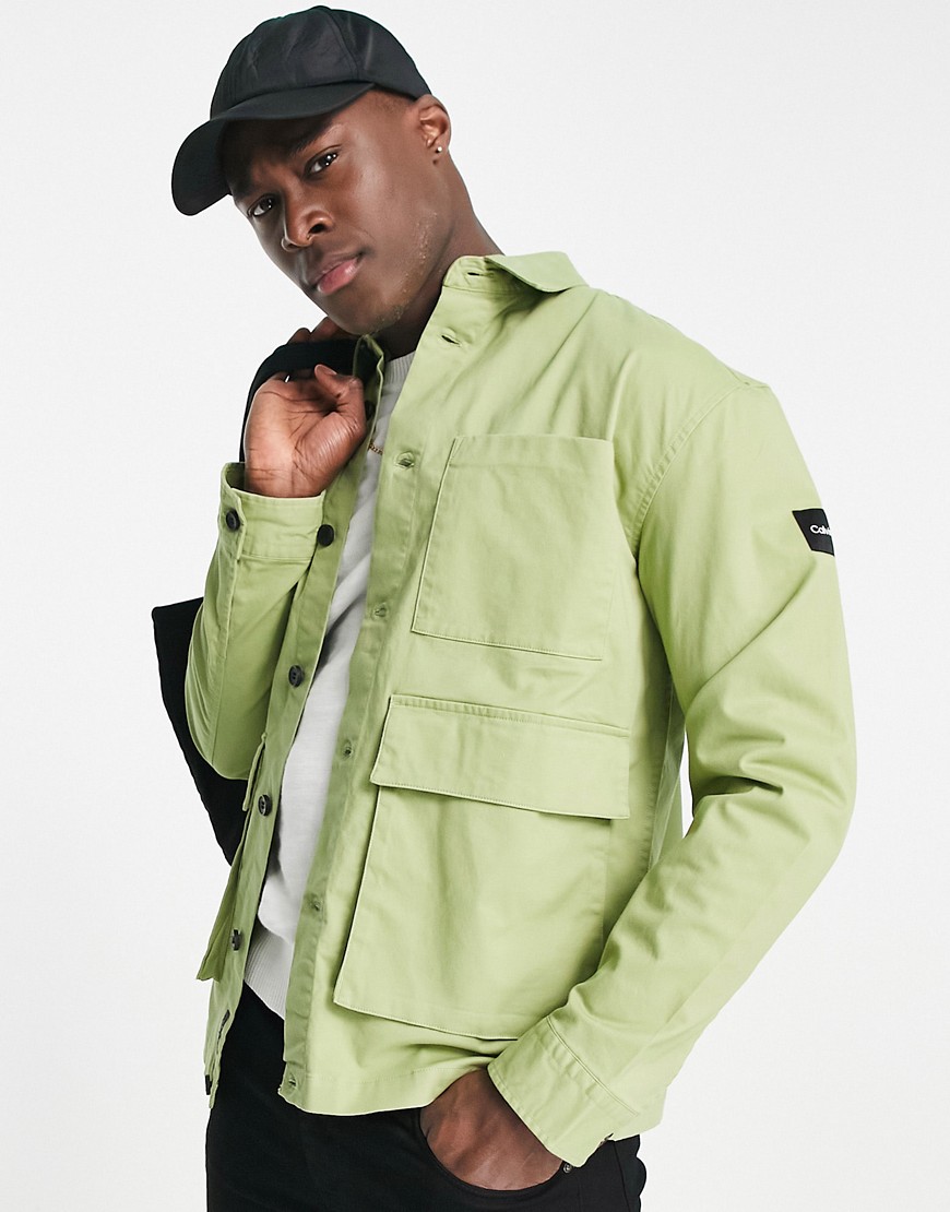 Calvin Klein twill overshirt in green