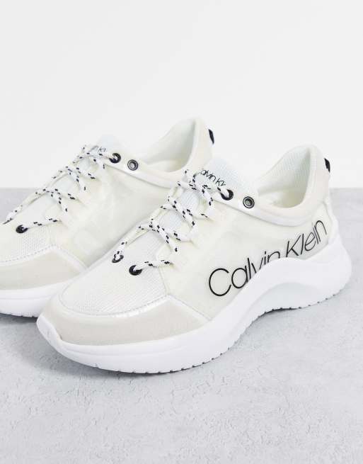 Calvin klein chunky outlet trainers white