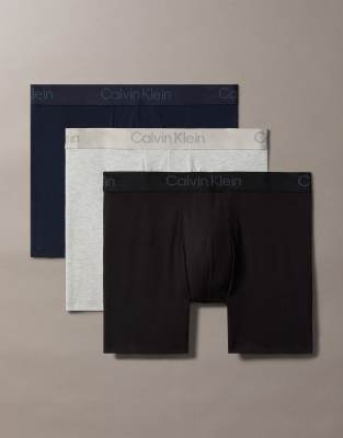 Ultra Soft Modal 3 pack boxer briefs in gray/navy/black-Multi