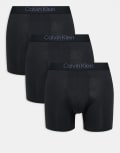 [Calvin Klein] Calvin Klein Ultra Soft Modal 3 pack of boxer briefs in black 44 BLACK, BLACK, BLACK