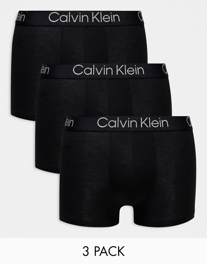 Calvin Klein ultra-soft modern trunks 3 pack in black