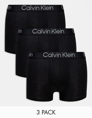  Calvin Klein ultra-soft modern trunks 3 pack in black