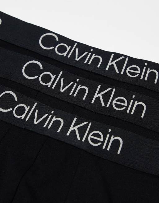 Calvin Klein ultra-soft modern trunks 3 pack in black, 2 of 4