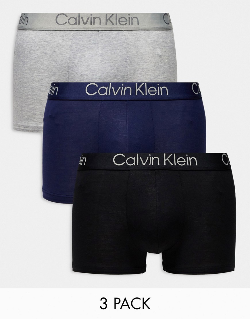 Calvin Klein ultra-soft modern trunks 3 pack in multi