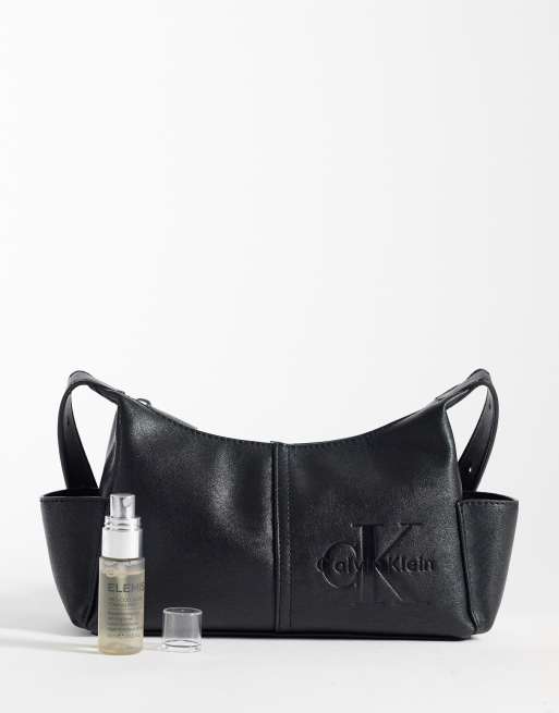 Calvin Klein – Umhängetasche in Schwarz mit Fächern und Monogramm-Logo, 2 von 4