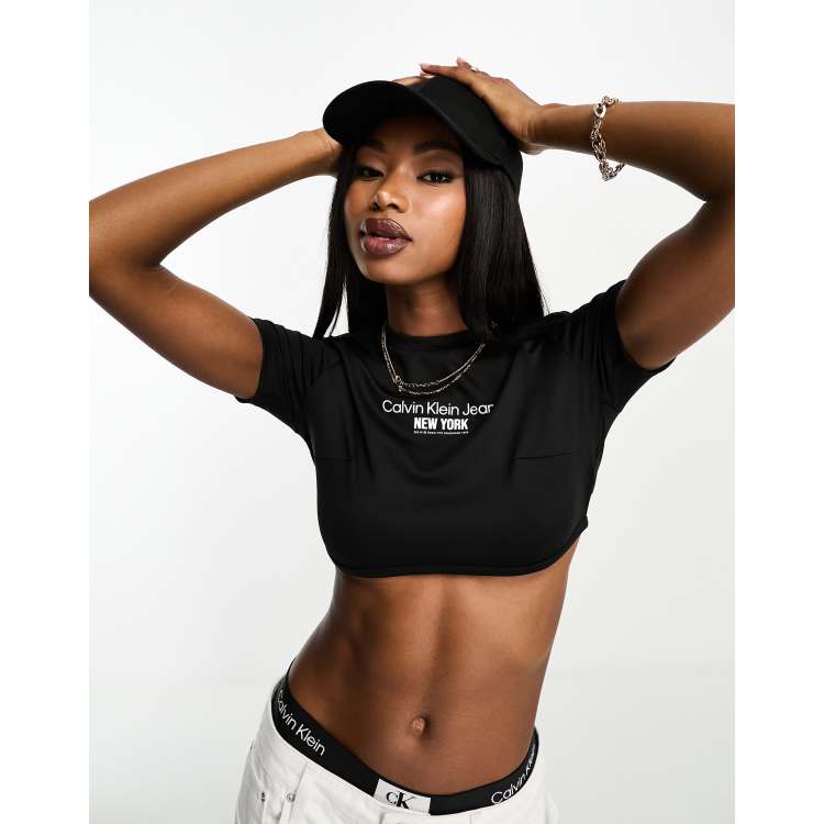 Calvin klein crop top and shorts hotsell