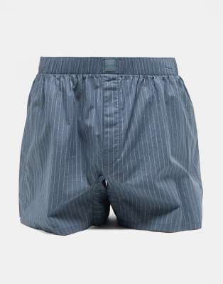 Calvin Klein unisex cotton poplin slim boxer shorts in blue