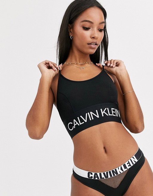Calvin Klein unlined scoop neck bralet in black