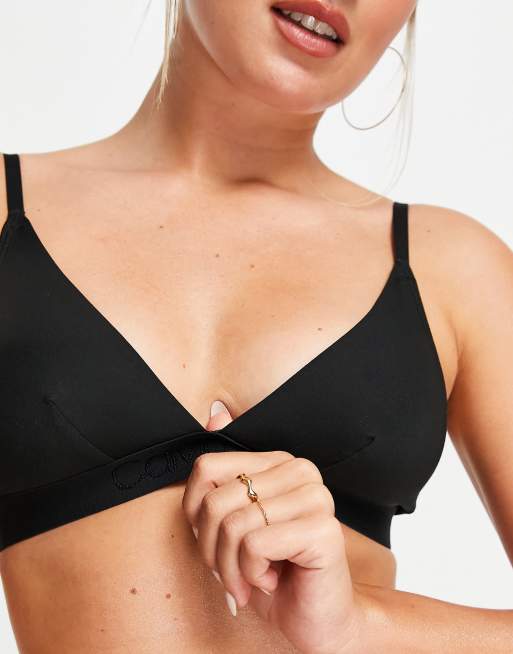 Calvin Klein unlined triangle bralette in black