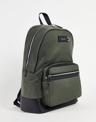 Calvin Klein utility canvas backpack in khaki