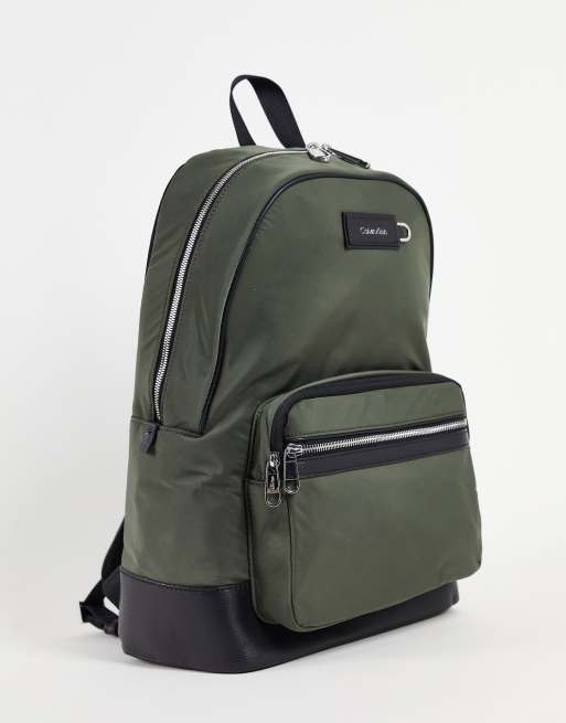 Calvin Klein utility canvas backpack in khaki ASOS