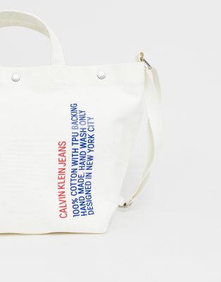 calvin klein canvas tote bag