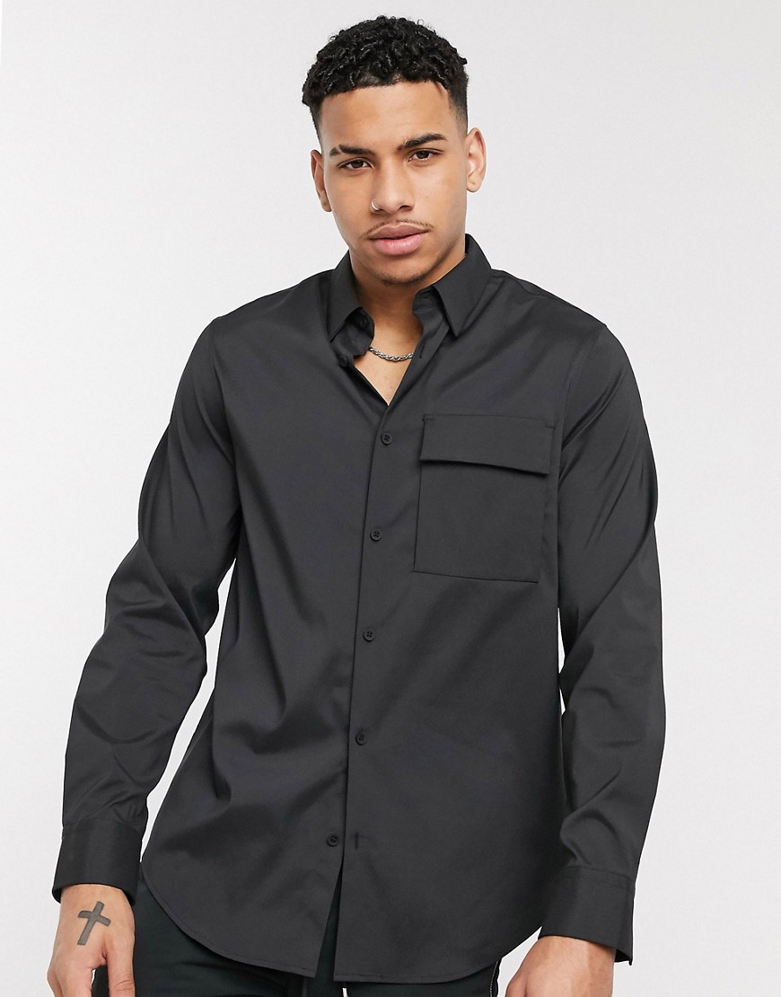 Calvin Klein utilty long sleeve shirt in black