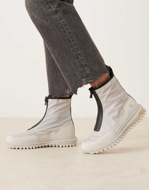 Calvin Klein - Vibram nylonstøvler med lynlås i hvidt - view 1