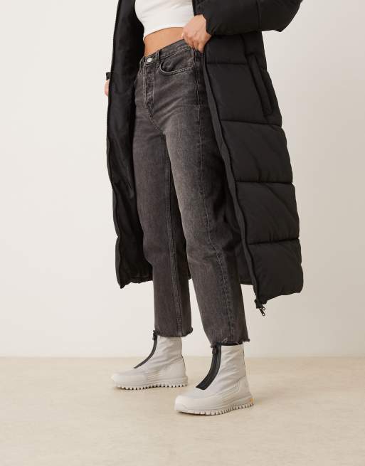 Calvin Klein – Vibram – Vita stövlar med dragkedja i nylon, 4 av 4