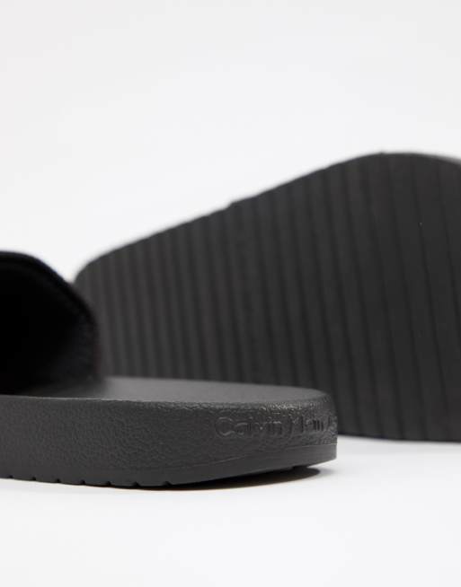 Calvin Klein Viggo Logo Sliders In Black Gabinetecivil Alshops Adidas Glide Boost Clearance Outlet Women