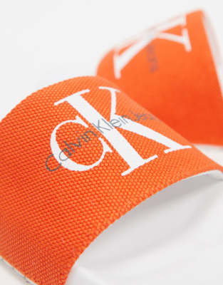 calvin klein orange sliders