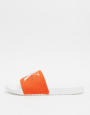 calvin klein orange sliders