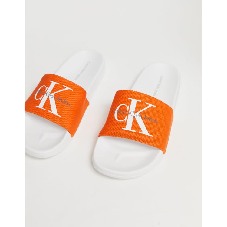 Calvin klein viggo online logo sliders in white