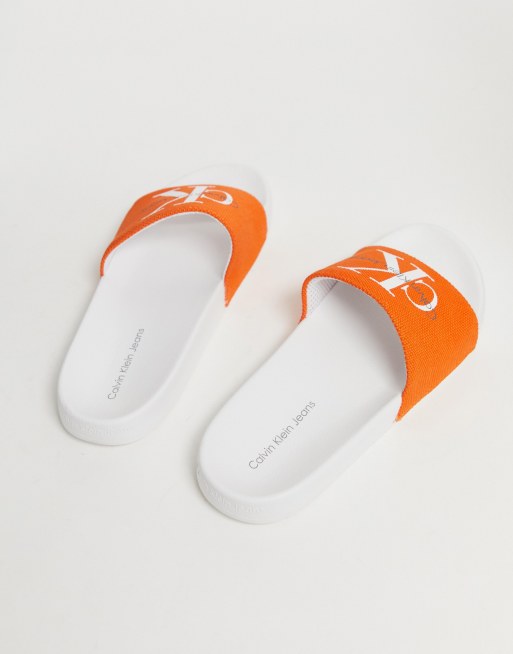 Orange calvin klein clearance sliders