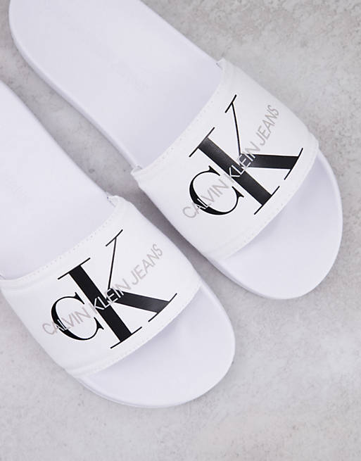 Calvin Klein Viggo sliders in white | ASOS