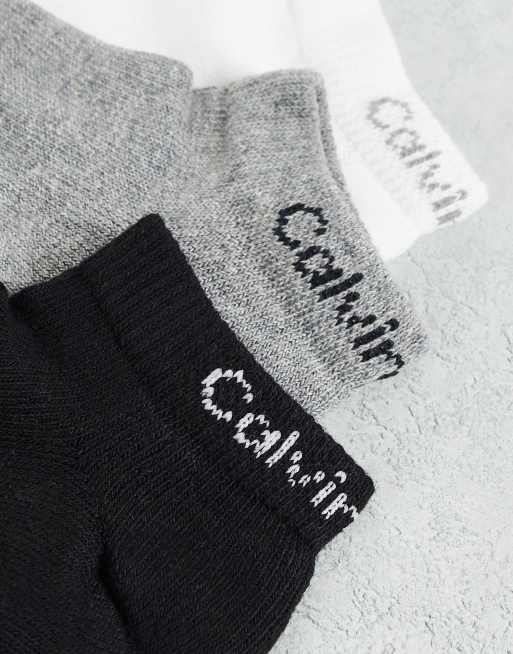Calvin Klein – Vita, grå och svarta träningsstrumpor med logga, 6-pack, 2 av 4